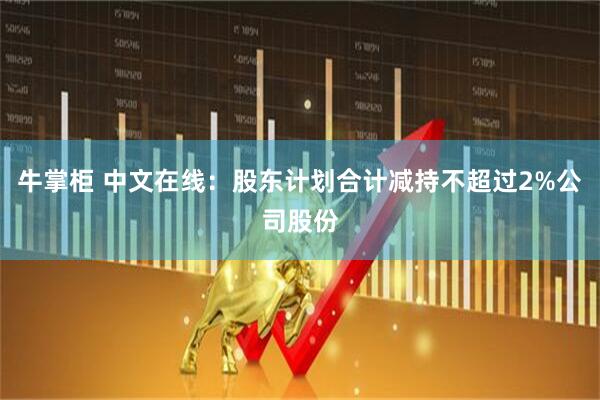 牛掌柜 中文在线：股东计划合计减持不超过2%公司股份