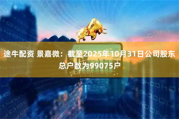 途牛配资 景嘉微：截至2025年10月31日公司股东总户数为99075户